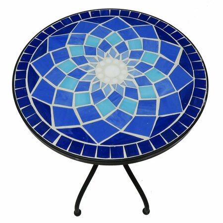 MOOOTTO Outdoor Indoor Side Table Mosaic 14in Round End Table TBZOJU2302SW